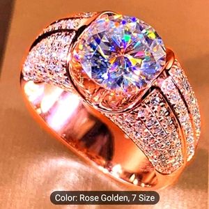 1pc Gorgeous Rose Gold Ring Zirconia Gemstone
